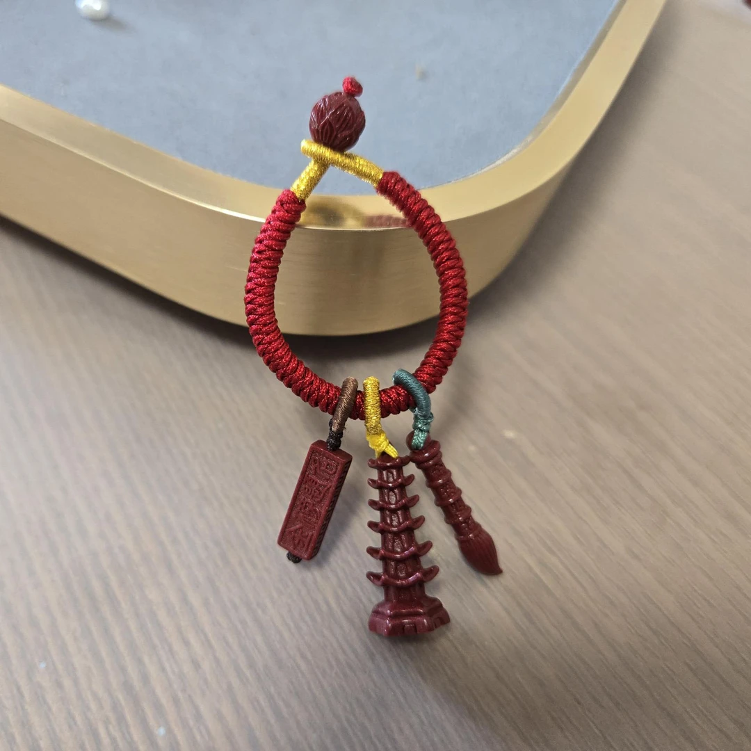 含辰砂工艺品含辰砂工艺品朱砂金榜题名文昌塔文昌笔挂件