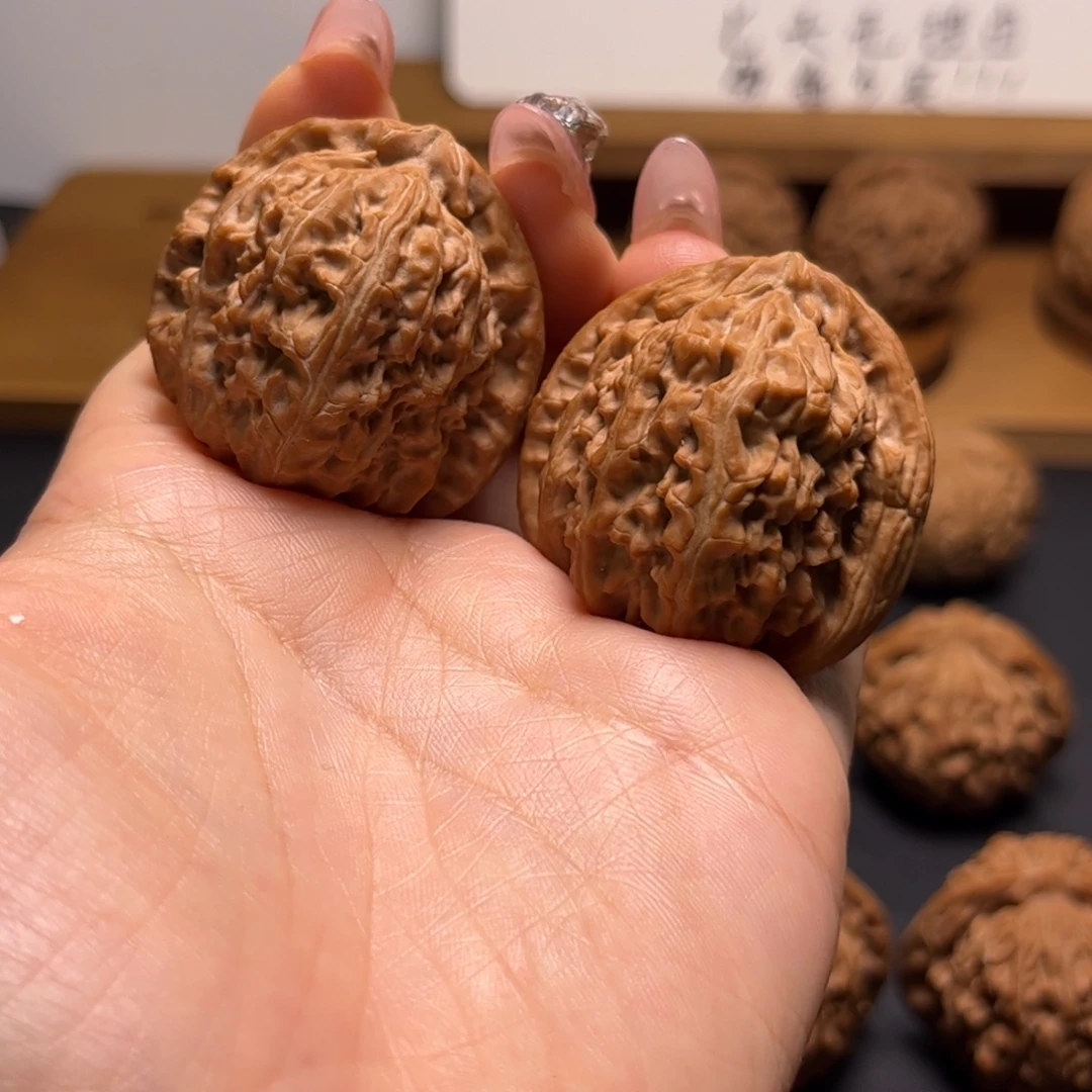 起***存把件文玩核桃三角白40全