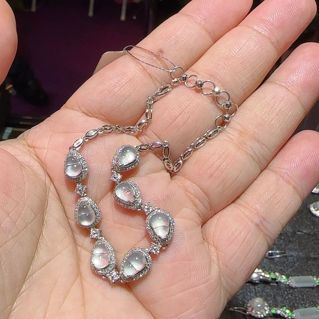 18K金镶嵌手链翡翠天然翡翠