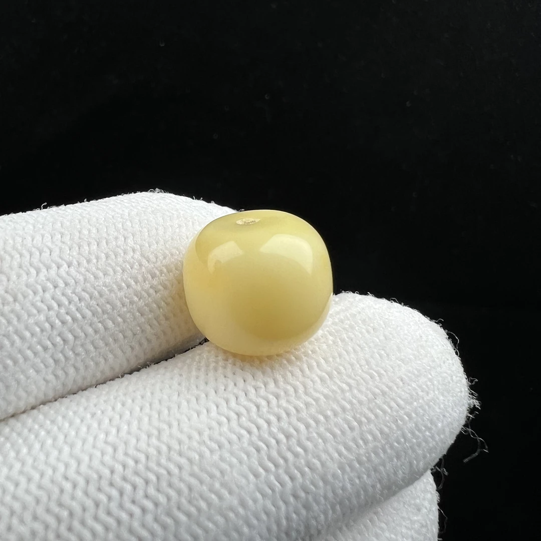 M3385 天然俄料蜜蜡 墩子 13.9*12mm支持复检 假一罚四