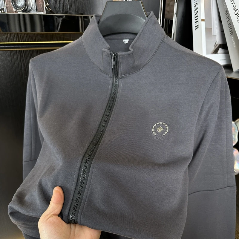 CATIA SELI春秋冬季男士卫衣立领拉链开衫上衣休闲打底衫半高领