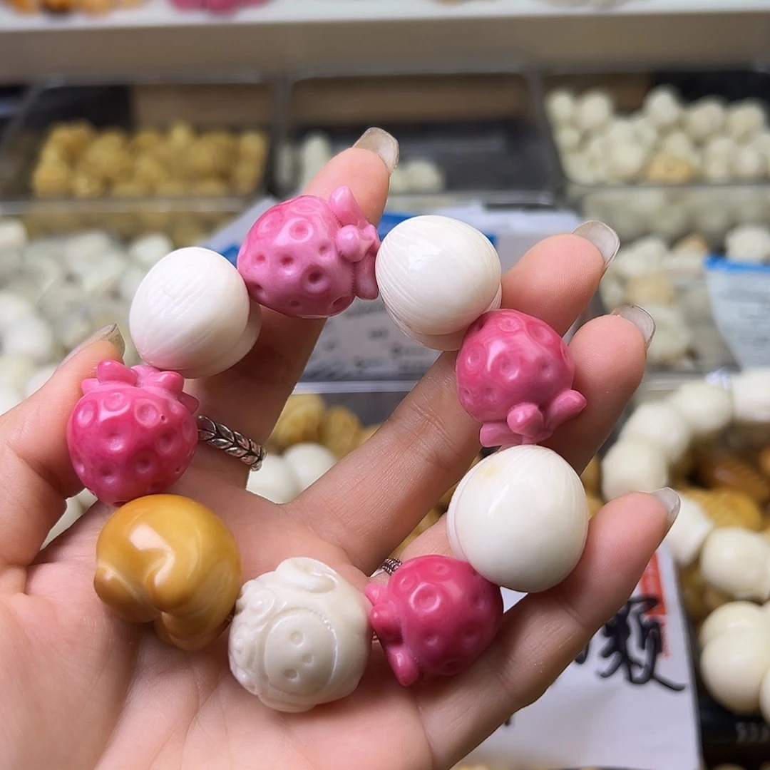 菩提根/象牙果手串瑕疵混串1条有裂