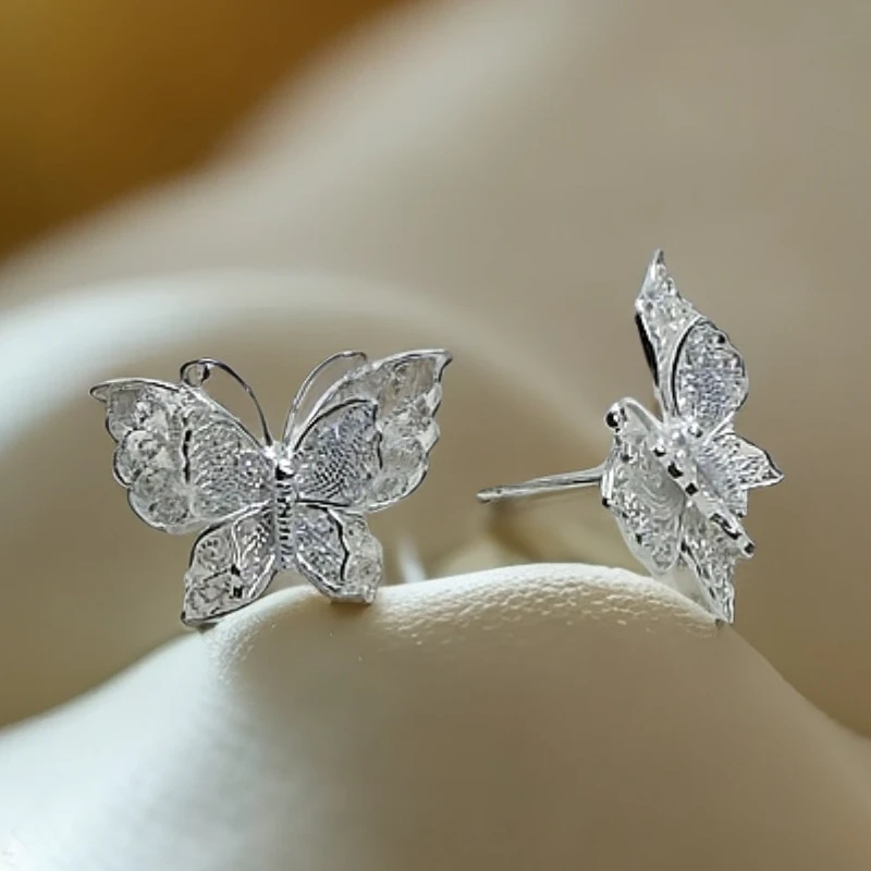 足银耳饰 四宝银饰足银耳钉气质轻奢长款百搭精致饰品仙气超仙