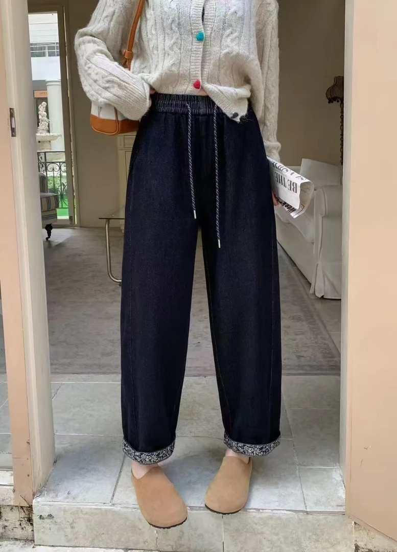 JF8812长裤极简风直筒裤常规牛仔裤裤子女士牛仔裤