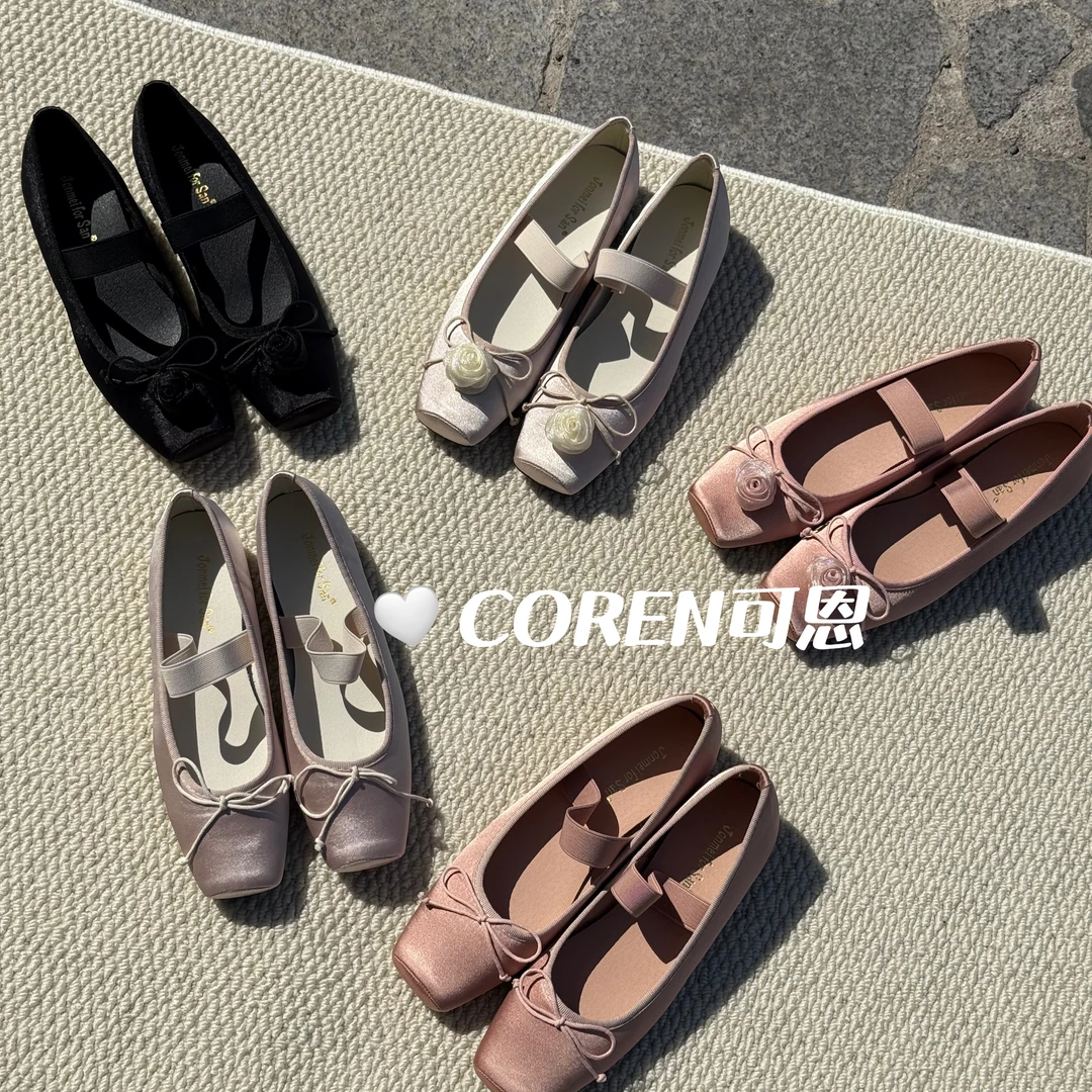 芭蕾舞单鞋仙女鞋子2025年新款春季复古缎面玛丽珍鞋