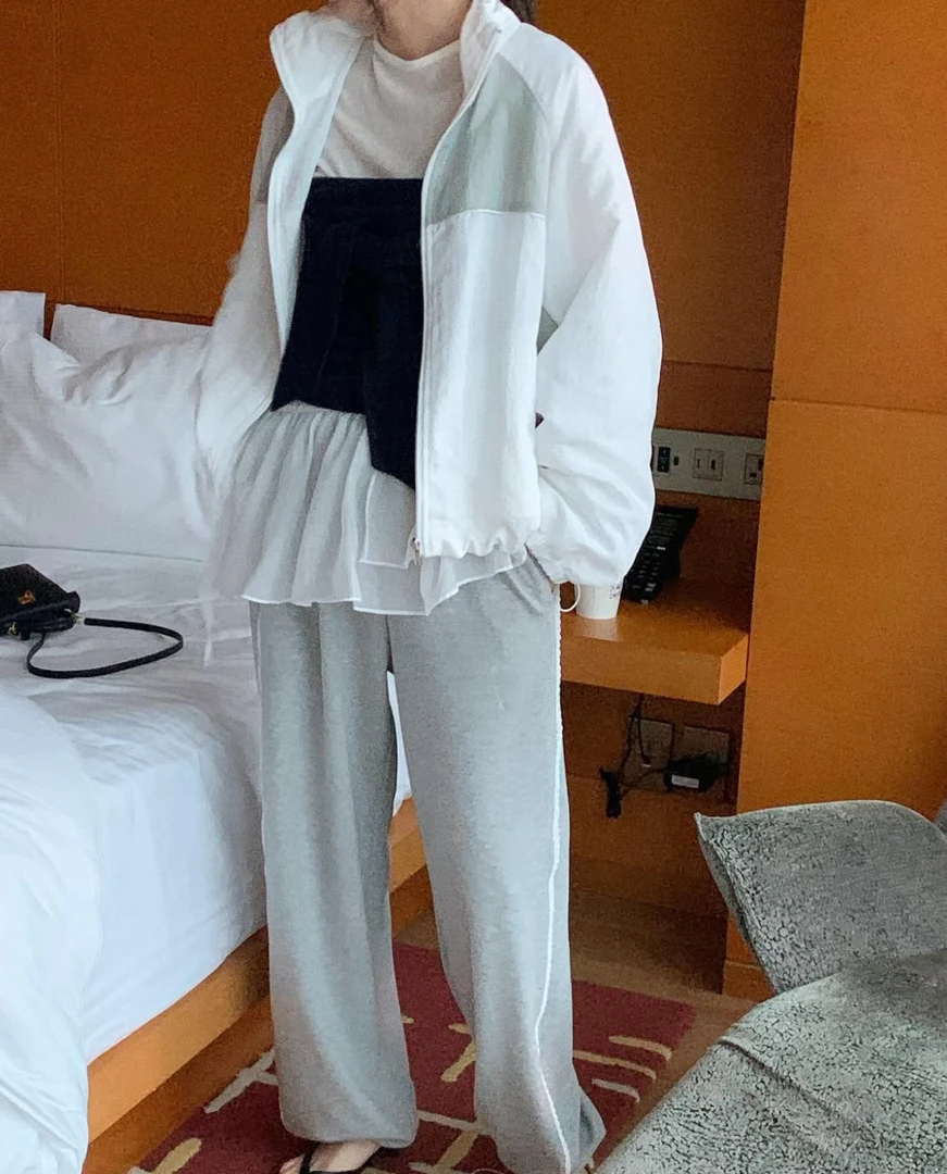 套装连帽薄款夏季休闲韩国东大门2025新款女装  704i 绑带抹胸