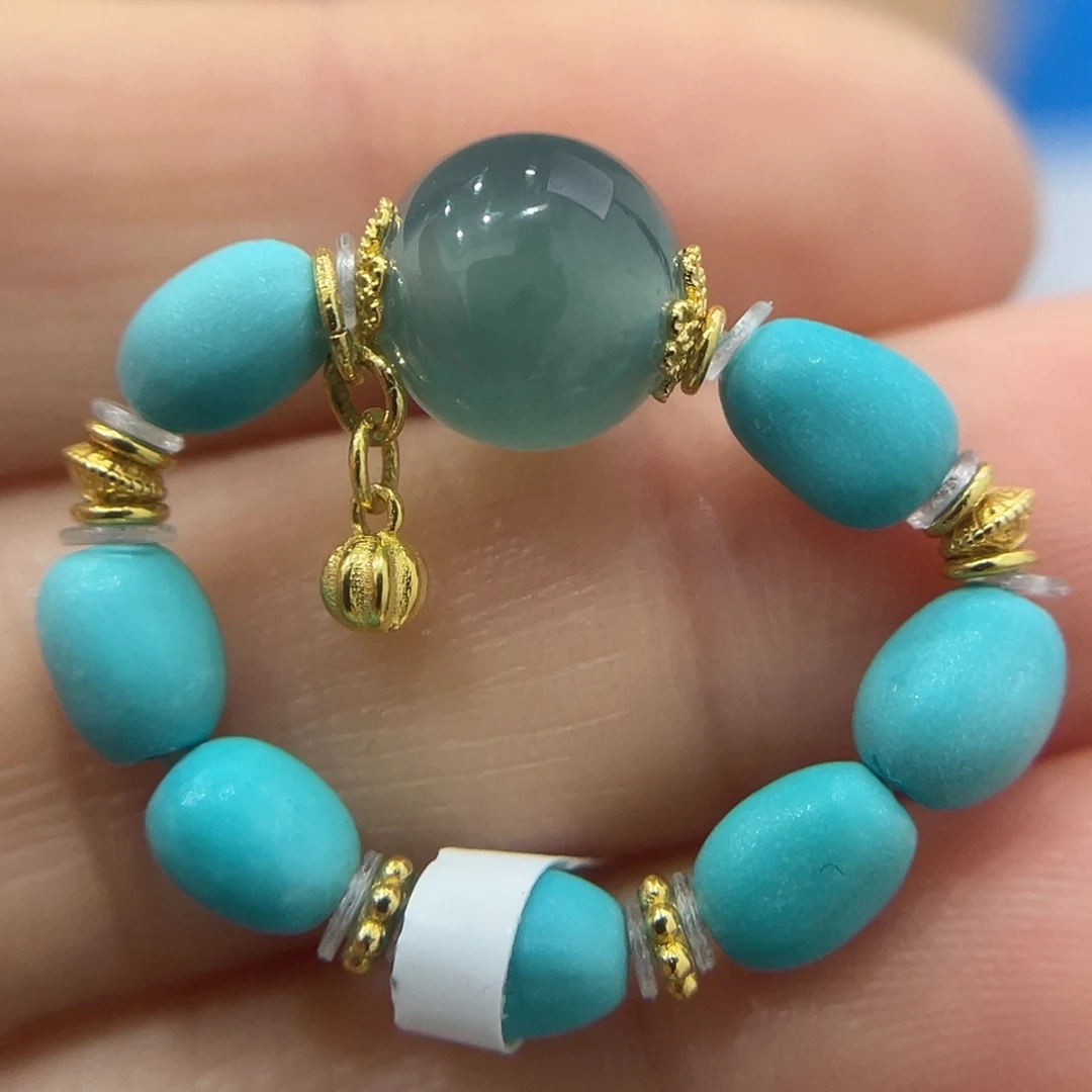 绿松石18K金镶嵌珠宝奇石