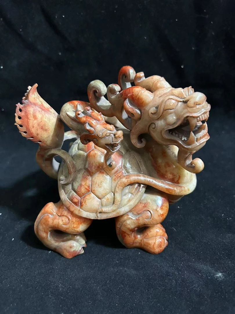 和田玉玉龙龟摆件