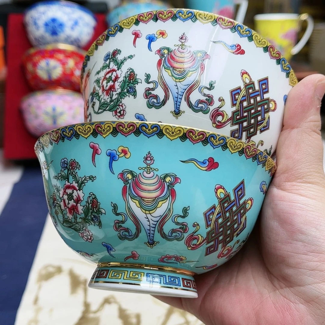 【闪购商品】珐琅4.5英寸5白5湖水蓝。。。