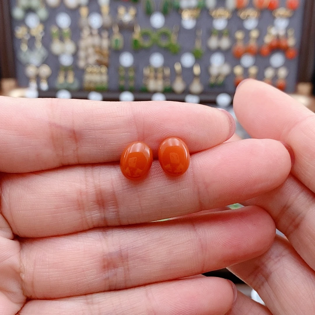 飘***然和田玉银S925镶嵌耳饰
