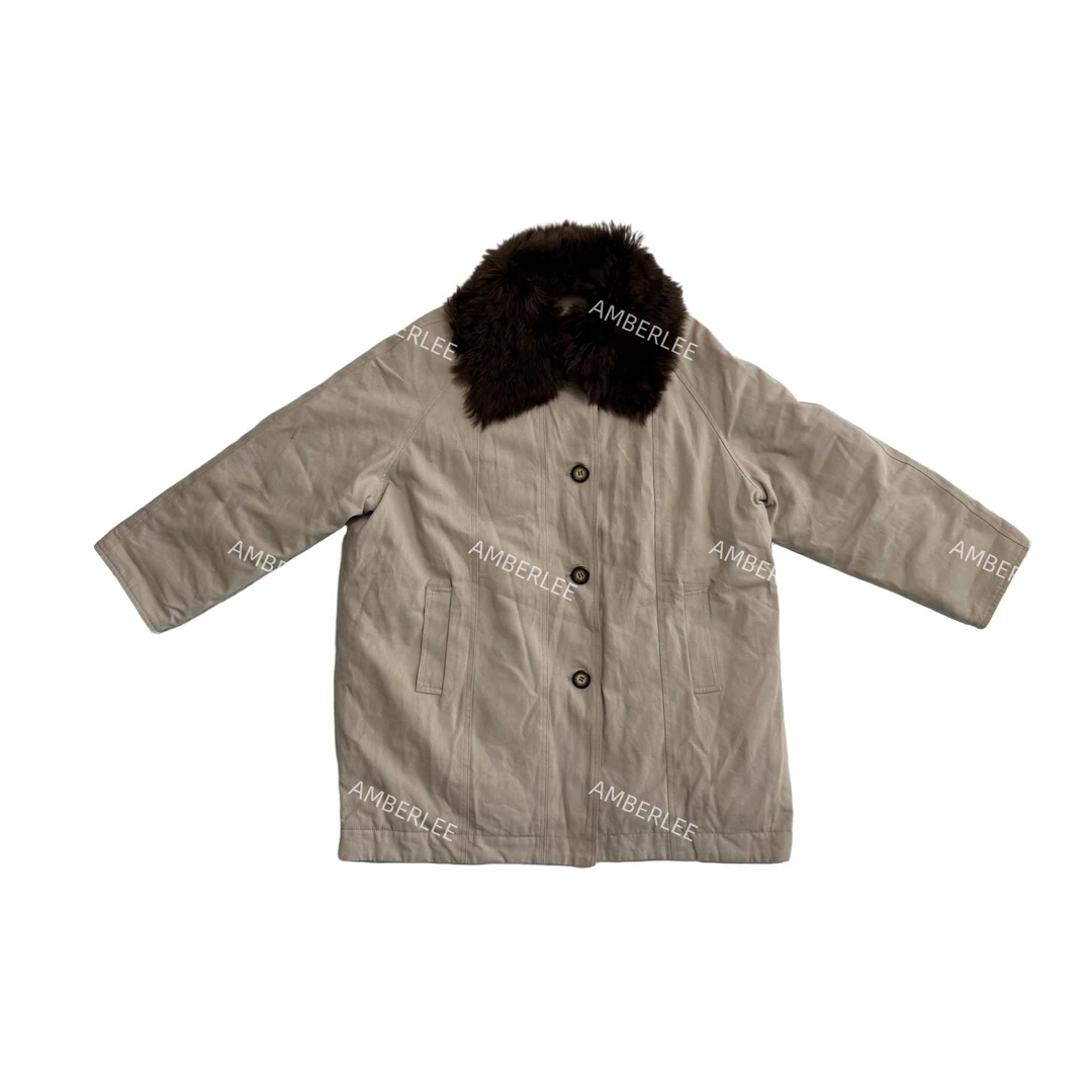 【AMBERLEE】可拆卸毛毛领鹅绒服