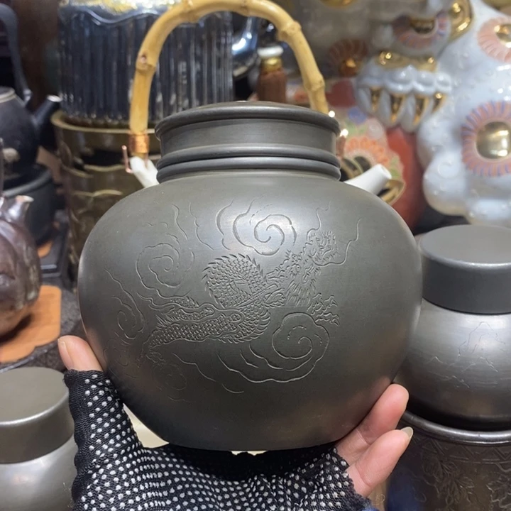 蜜安罐瓷香炉锡茶则