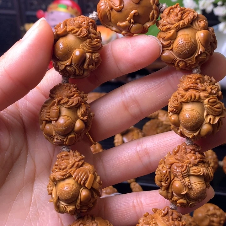 橄榄核手串/手链骑兽双鬼钟馗