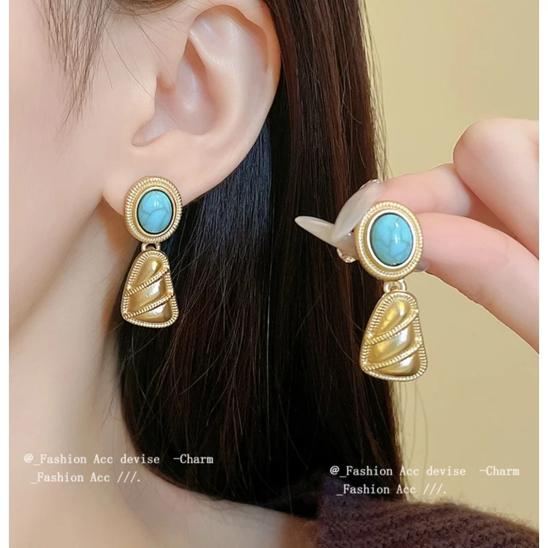 vintage中古 【林间逐风】 铜  女士 耳环 ZG0091 非玉石