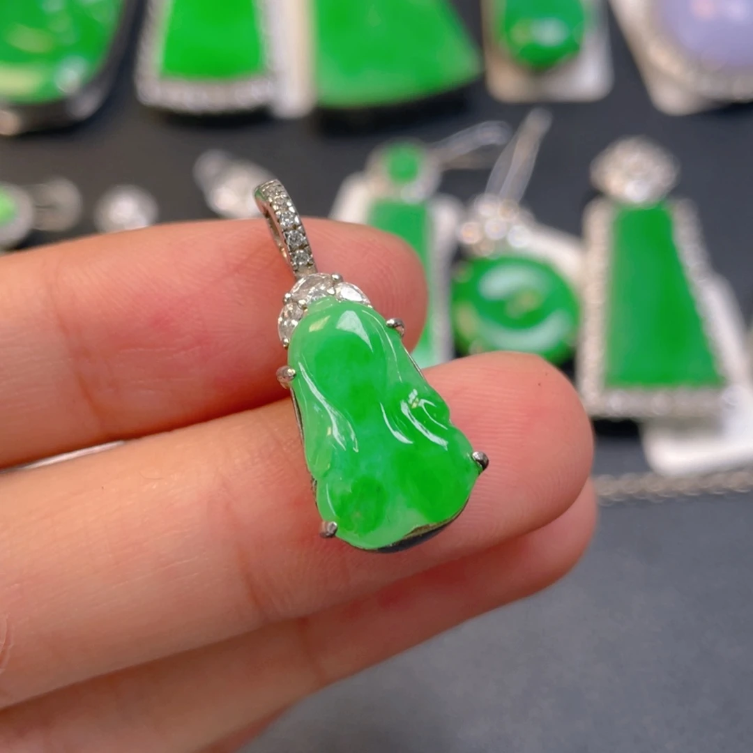 翡翠银S925镶嵌颈饰