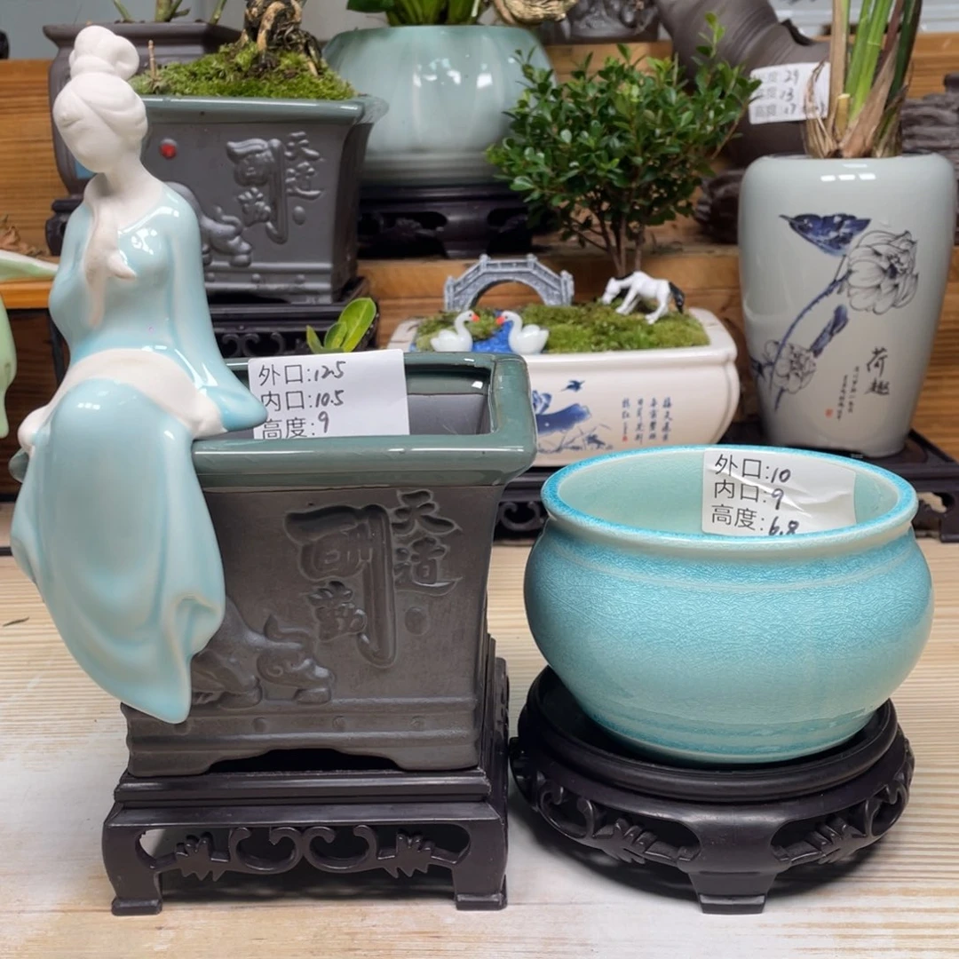 紫砂花盆陶瓷艺术花盆陶瓷