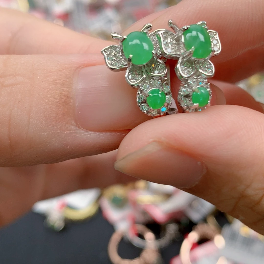 翡翠戒指银S925镶嵌