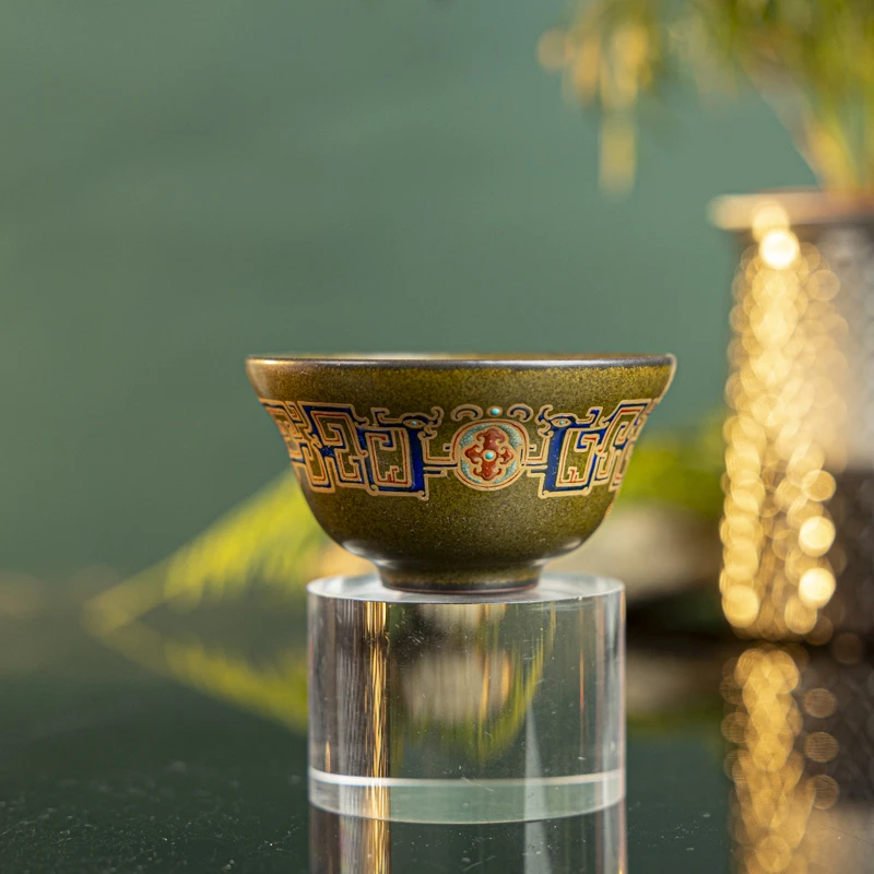【墨舍名窑】宝蕴阁茶叶末葫芦杯 byg28