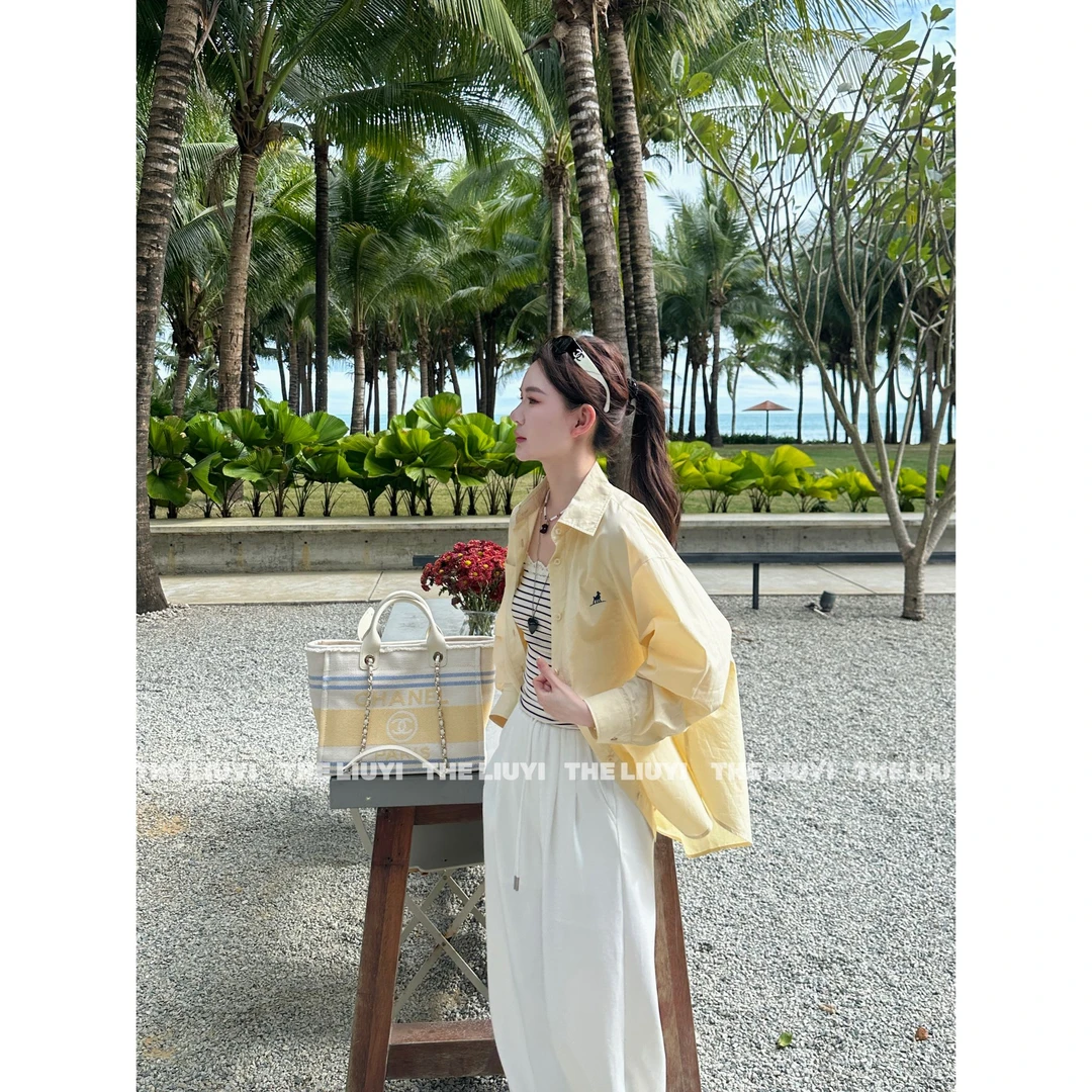 【LIUYI】春夏刺绣纯色衬衫外套51044
