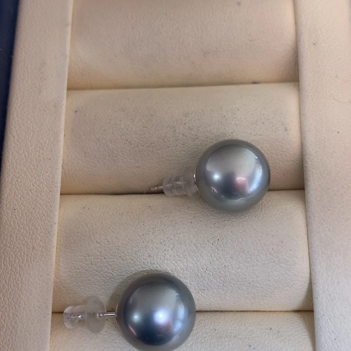 银S925镶嵌耳饰海水珍珠