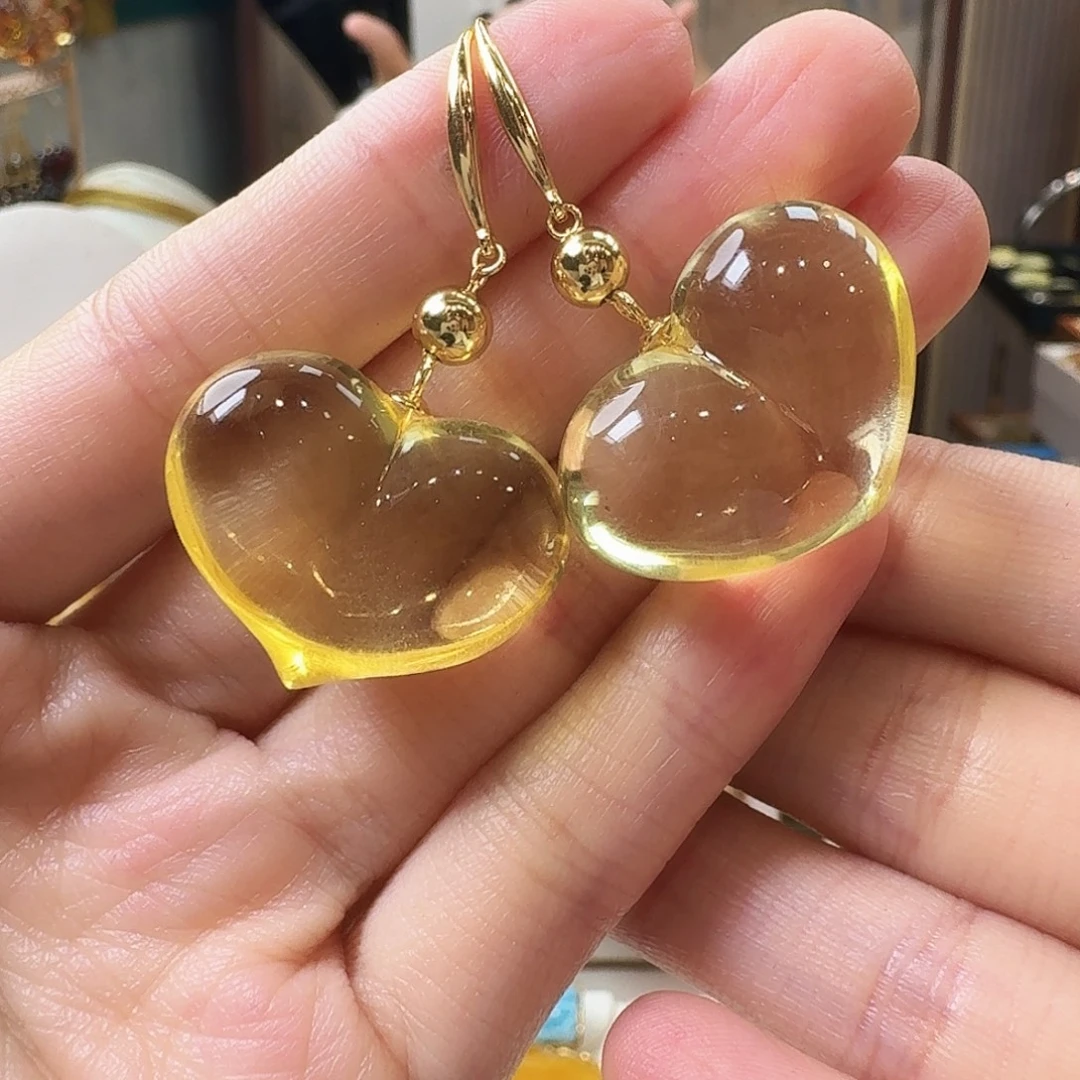 琥珀未镶嵌颈饰耳坠