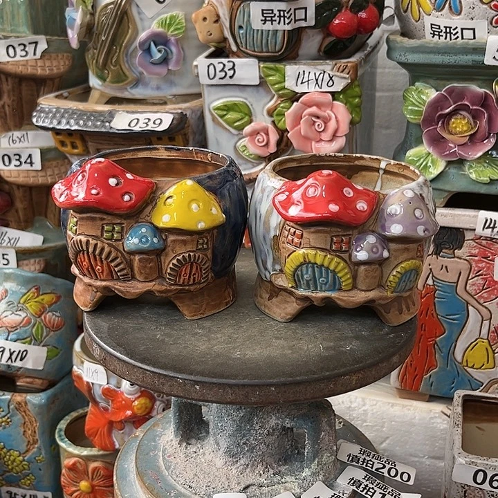 粗陶材质多肉花盆