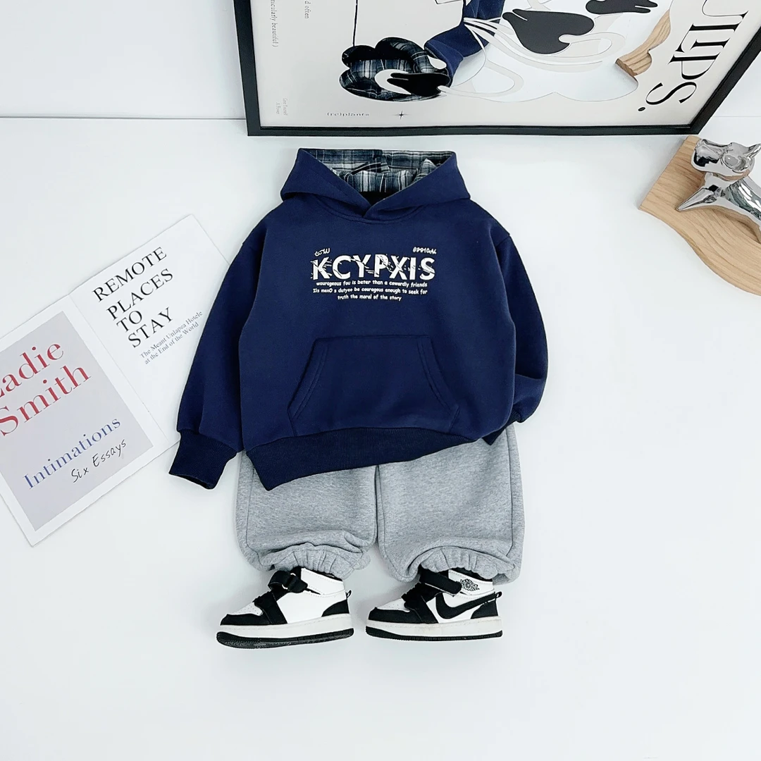 儿童卫衣加绒款连帽2025新款秋冬装男童 HS25112 悠悠童话童装