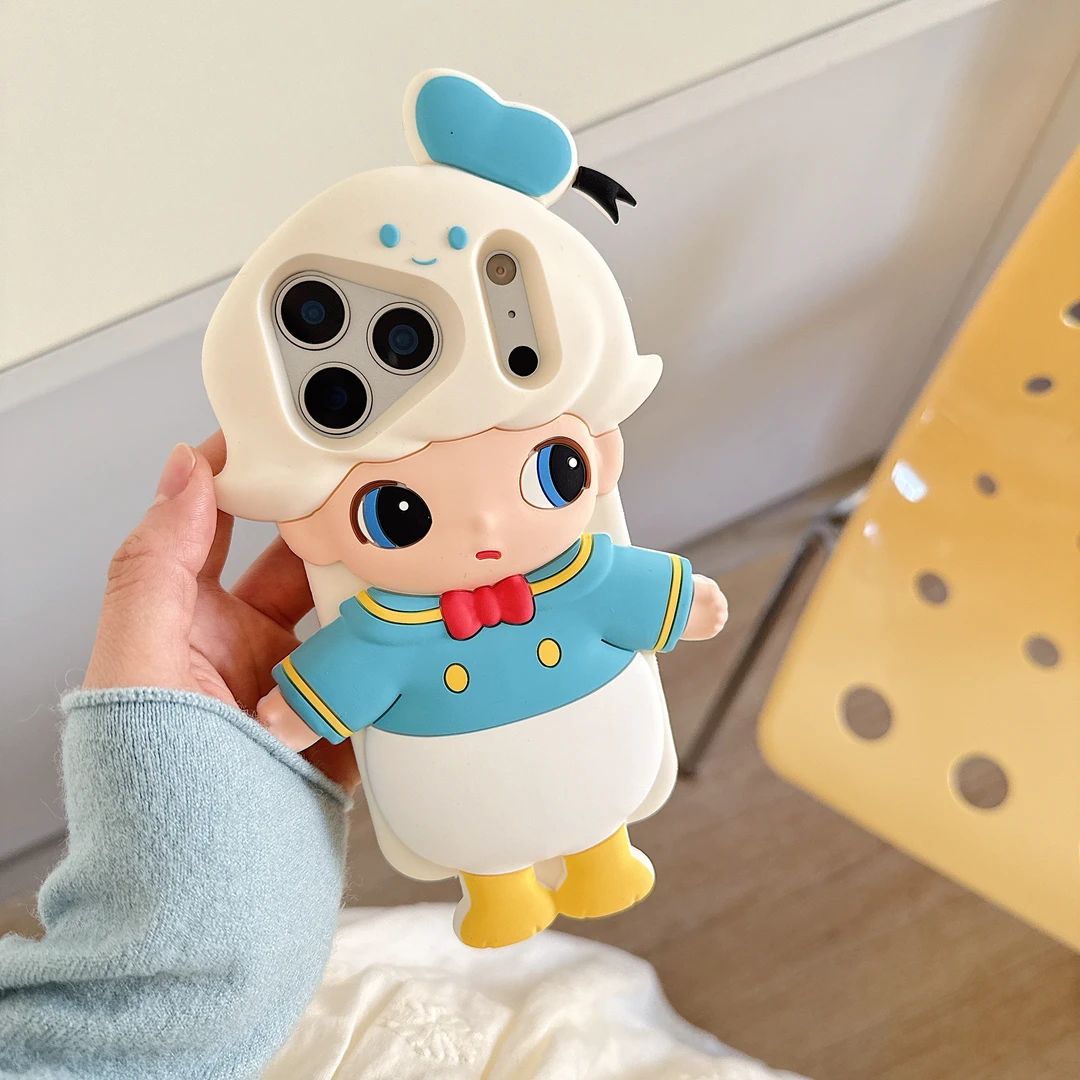 立体硅胶唐老鸭小男孩适用iPhone17promax手机壳苹果16卡通超好看