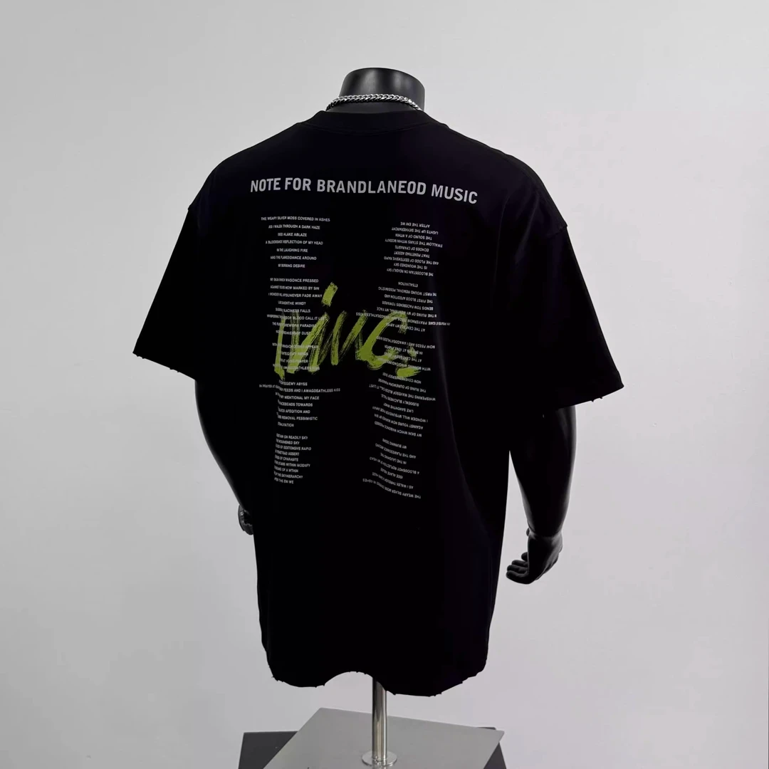 纯棉美式复古ins潮牌字母印花短袖T恤男士夏季短袖痞帅重磅上衣服