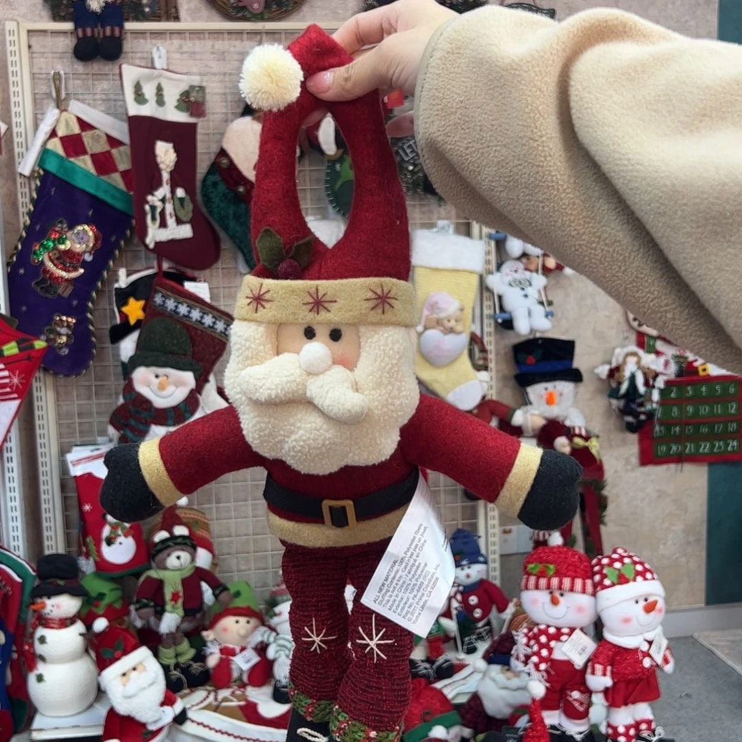 毛绒圣诞老人门挂