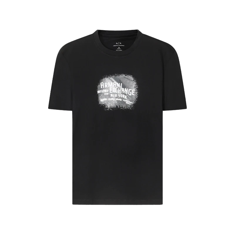 AX阿玛尼 奢侈品男士T恤徽标胶印宽松短袖T恤XM001247 AF10356