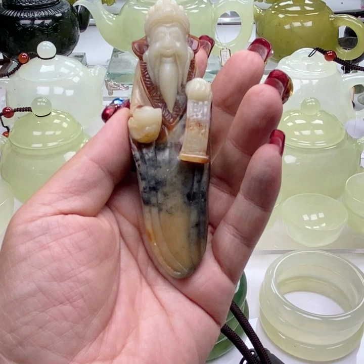 蛇纹石玉手把未镶嵌容*?