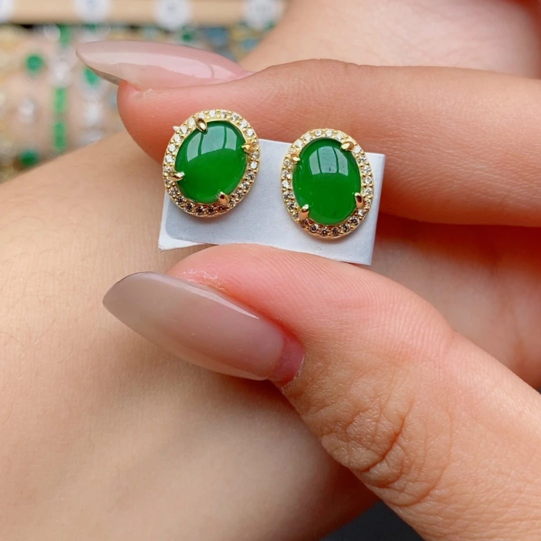 银S925镶嵌戒指翡翠酒*✨