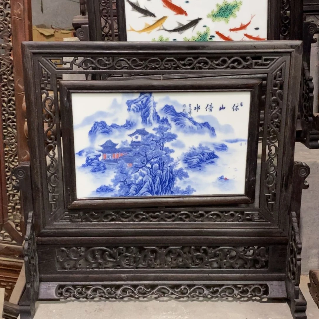 瓷片38*41 景德镇瓷板画柴窑烧制