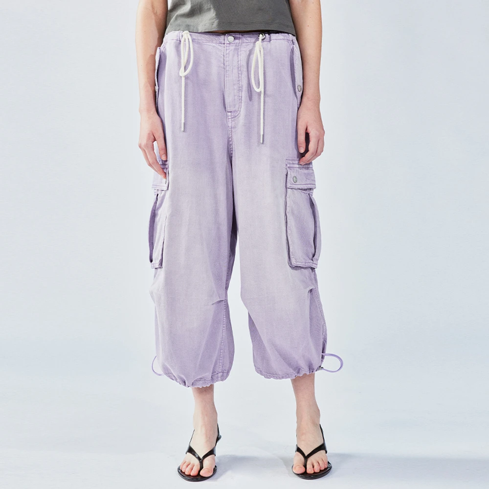 UOOYAA/乌丫2025夏季新款舒适牛仔多口袋工装裤UY25234N637140