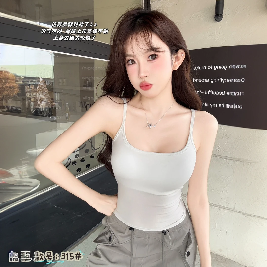 左猫【莱赛尔】蕾丝冰凉感露肤美背315#