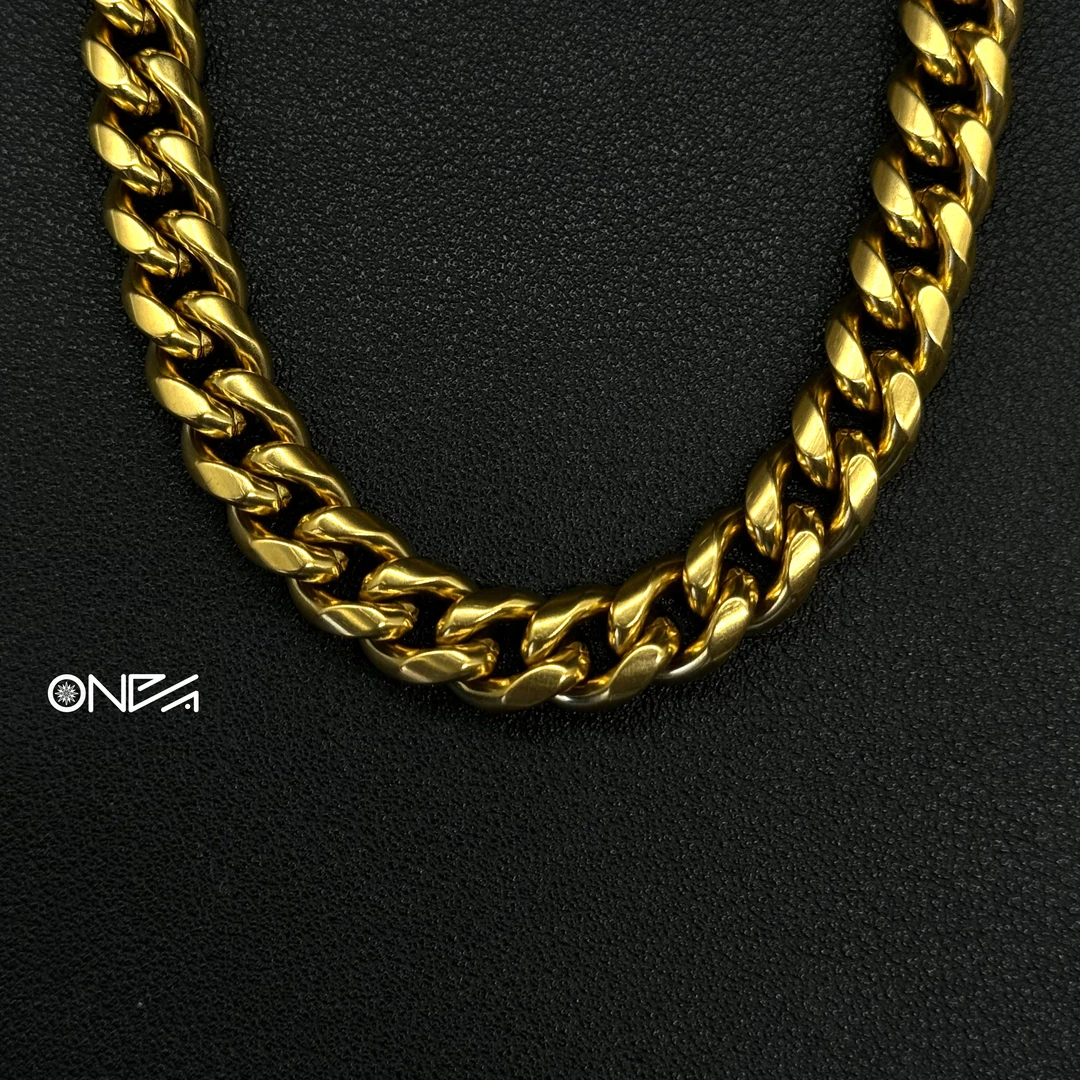 钛钢项链 【年底大促】金色粗款古巴男女同款项链