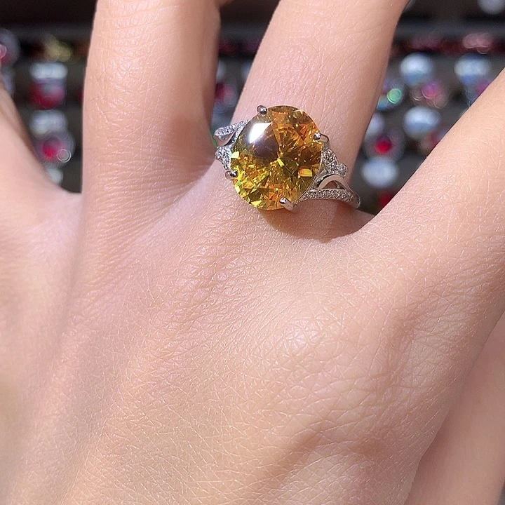 925银金丝雀黄戒指