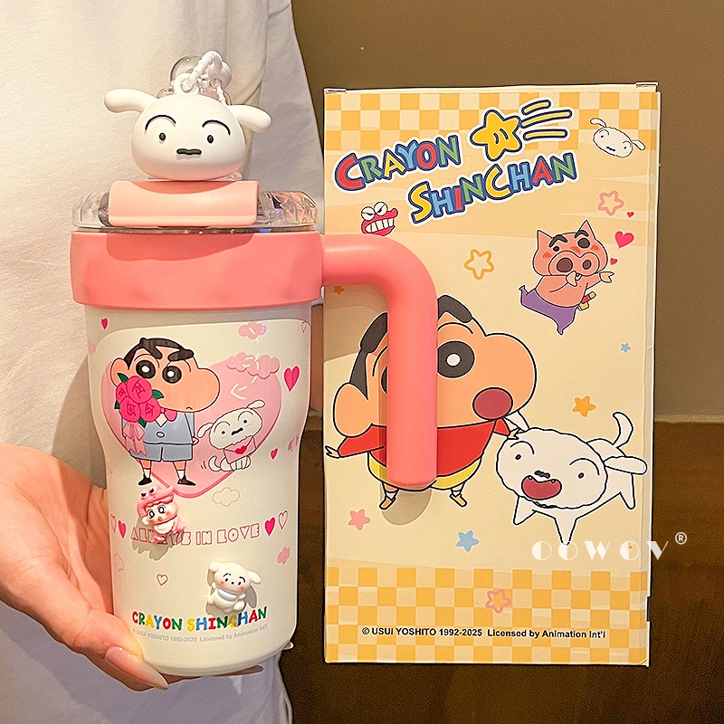 蜡笔小新水杯2025新款高颜值保温杯大容量冰霸杯情侣杯子生日礼物