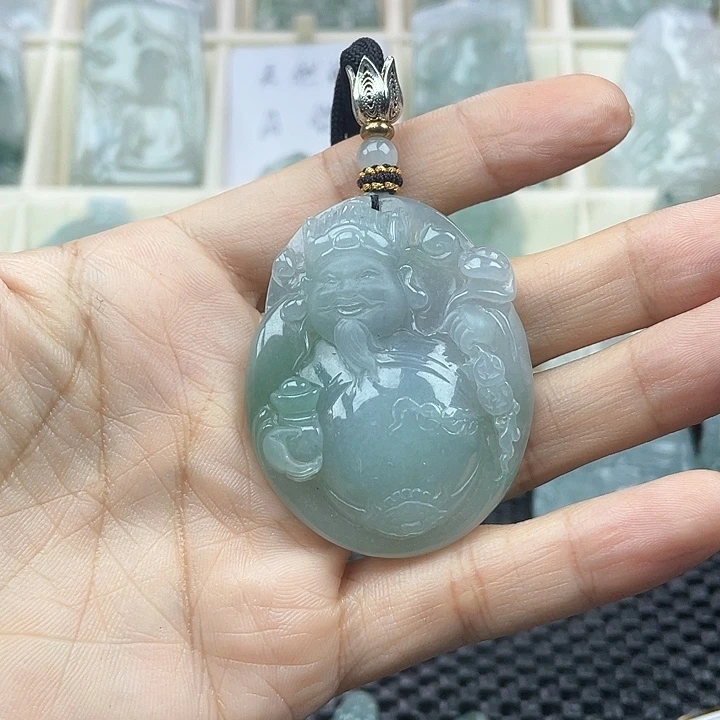 颈饰未镶嵌翡翠天然翡翠财神爷