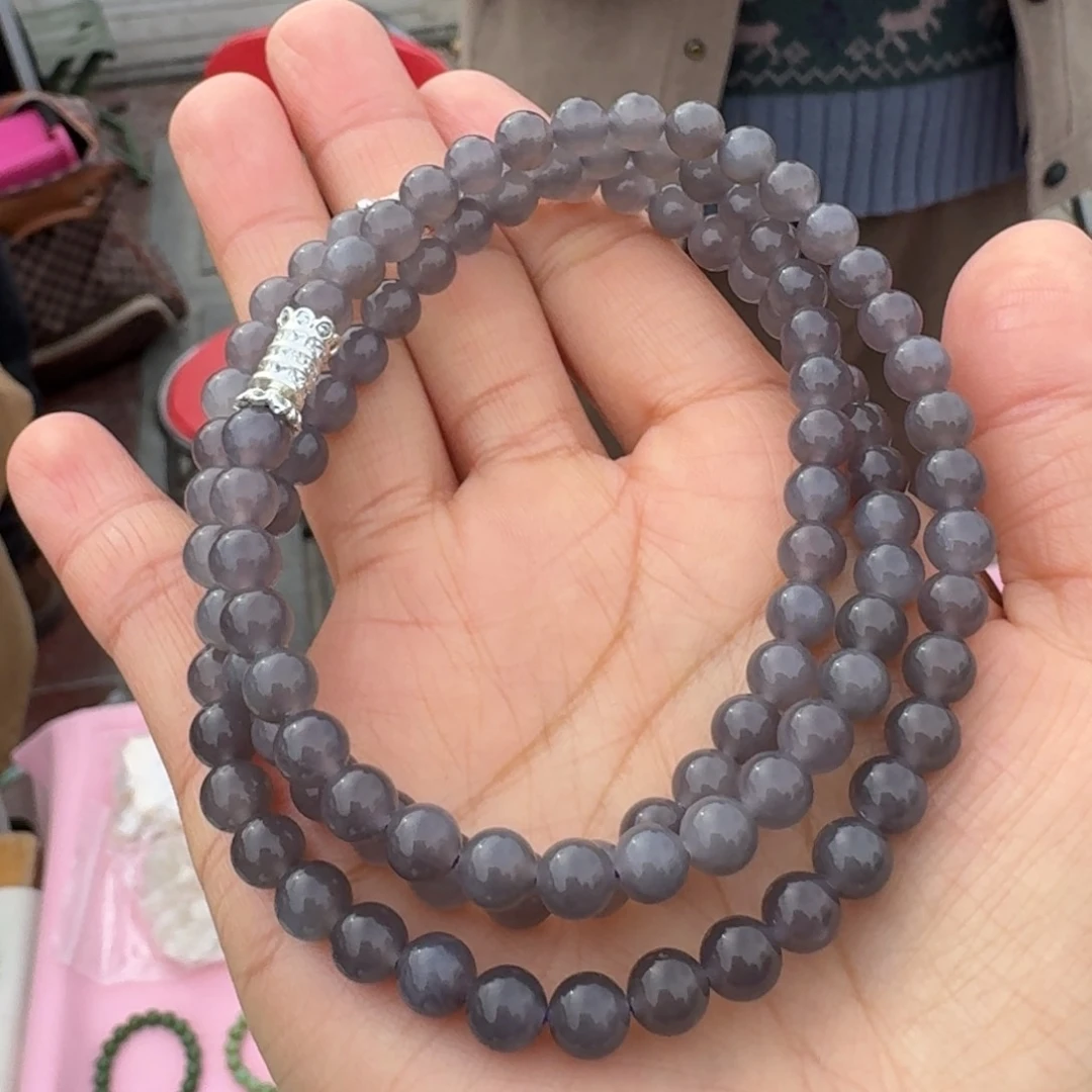 和田玉颈饰未镶嵌烟紫项链多样性拍一发一