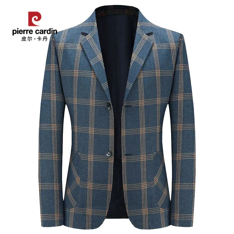 皮尔卡丹2025春秋季新款中青年男士西服外套商务休闲爸爸装便西上