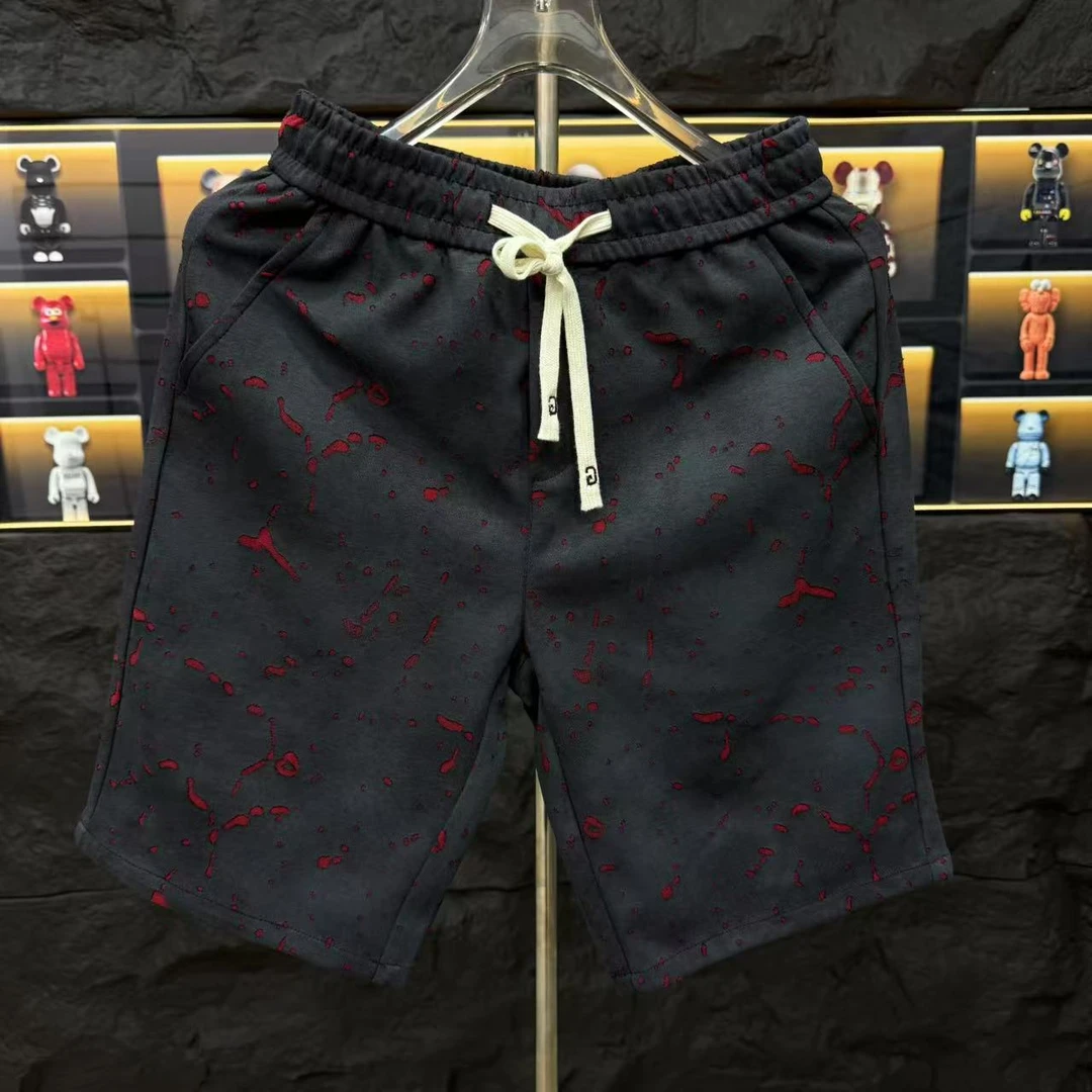 夏季新款美式男士破洞短裤男装宽松男款时尚裤头休闲五分裤透气