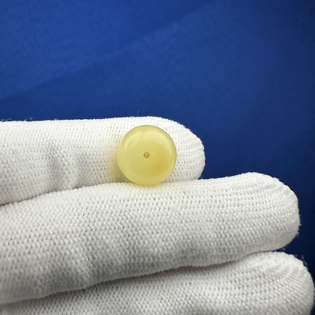 J3869天然原矿蜜蜡墩子12.9*10mm支持复检