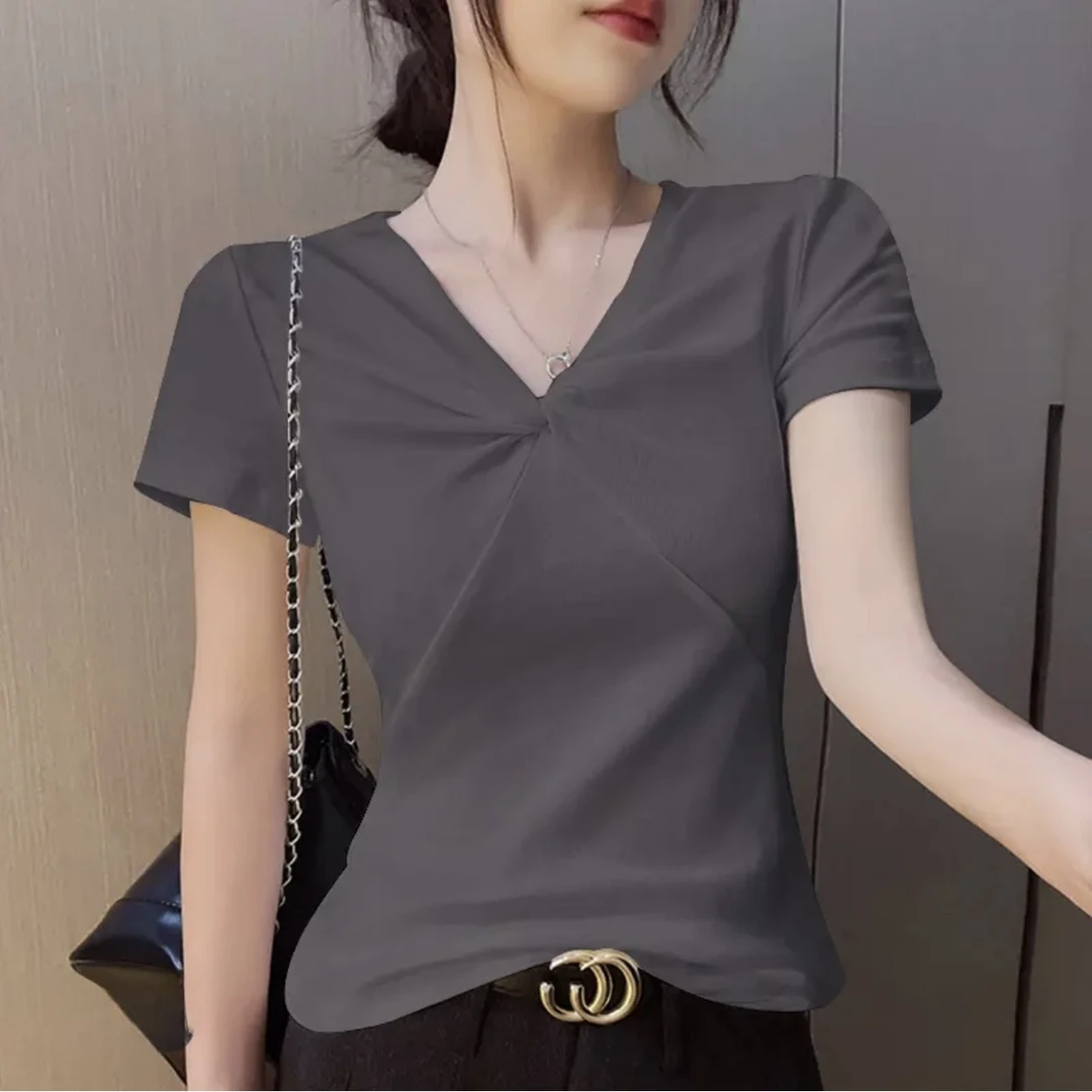 夏装女款爆款2025新款短袖T恤洋气精致上衣时尚洋气独特漂亮小衫