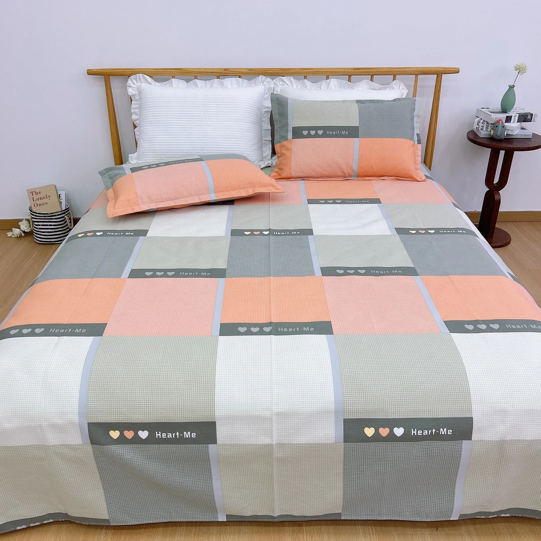 有瑟【心相印】棉小竹三件套全棉印花亲肤柔软床品 加厚床品套件