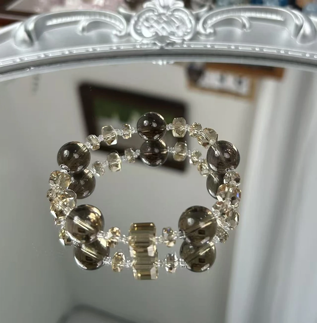 茶水晶DIY手串深秋款