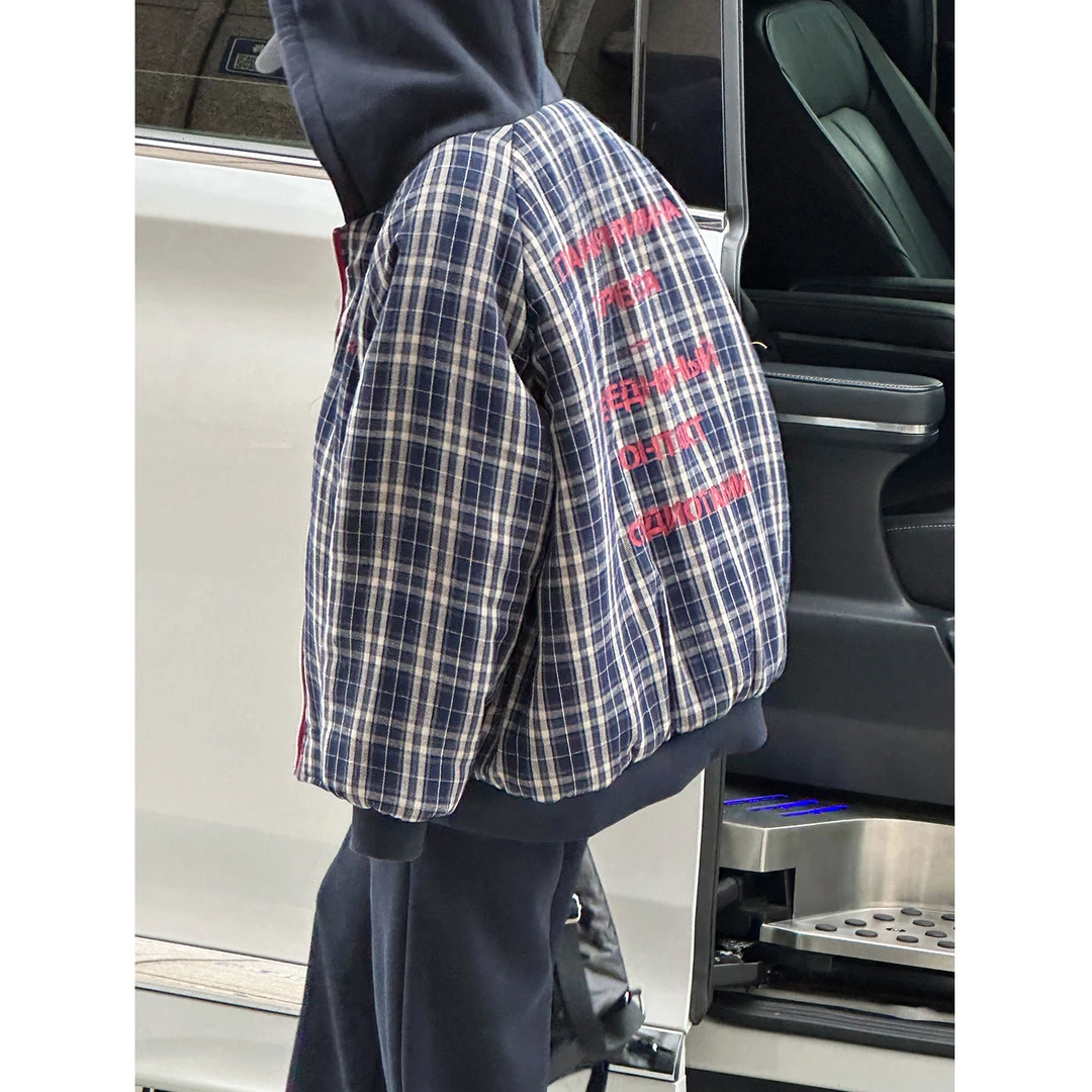 K29922孙小美双面穿女童夹棉外套秋冬装2025新款儿童加厚连帽上衣