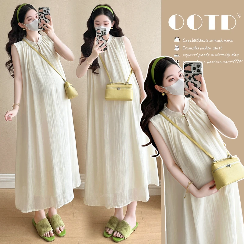 2025夏季新品新中式国风气质显瘦度假风网红孕妇大码连衣裙
