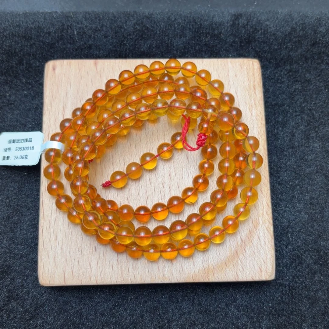 琥珀未镶嵌珠宝奇石7.2mm红茶108